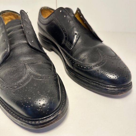 Florsheim Imperial Kenmoor - Black Wingtip Brogues - LWB - size 9.5 D - vintage main image 4